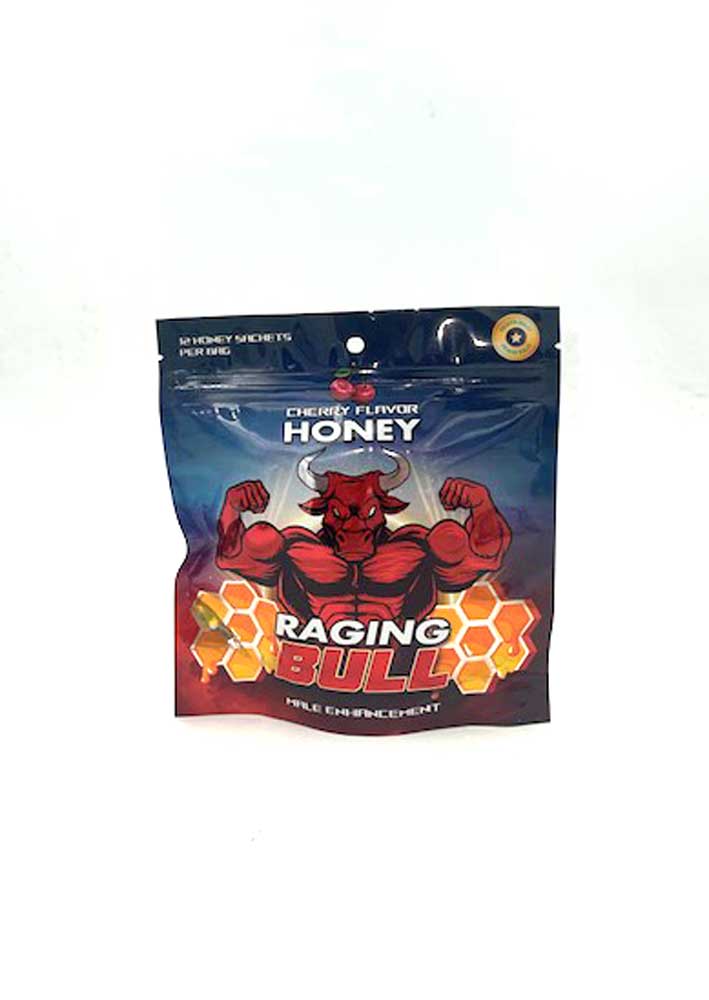 Raging Bull Male Enhancement - 12 Sachets Display - Cherry Honey CG-RBH2