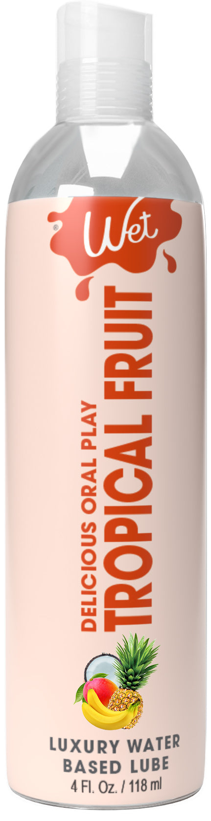 Wet Delicious Oral Play - Tropical Fruit - Waterbased Flavored Lubricant 4 Oz WT21517