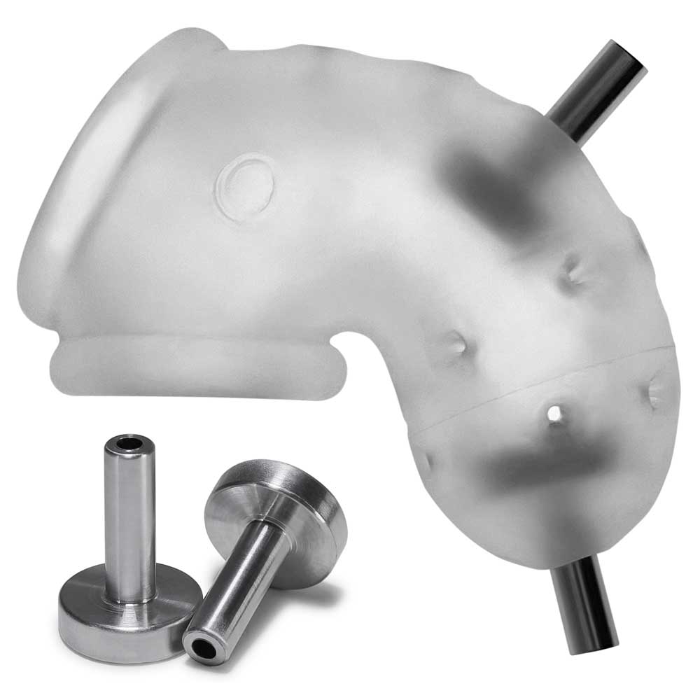 Airlock Electro Air-Lite Vented Chastity With Two 4mm Contacts - Clear Ice OX-3086-ELEC