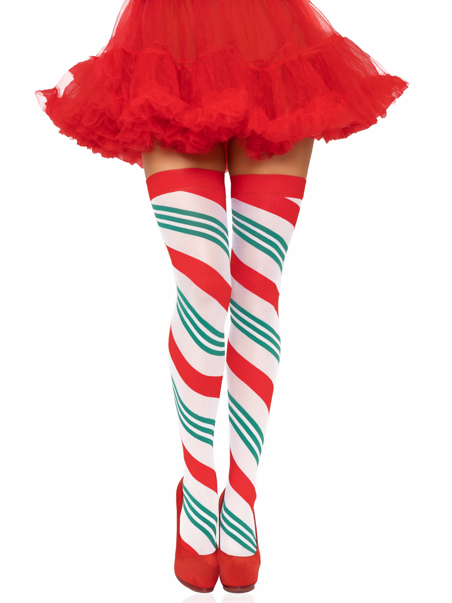 Holiday Ribbon Thigh High - Swirl LA-6629SWL