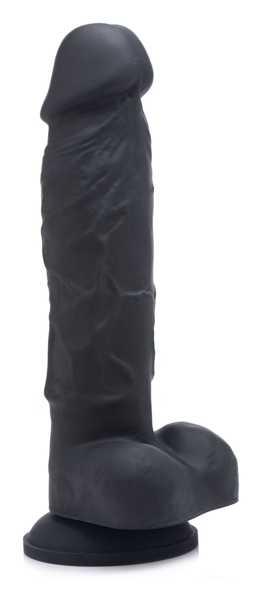 Power Pecker 7 Inch Silicone Dildo With Balls - Black SU-AG371BLK