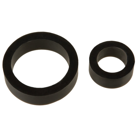 Titanmen Cock Ring Platinum Silicone  Double Pack - Black DJ3503-03-CD