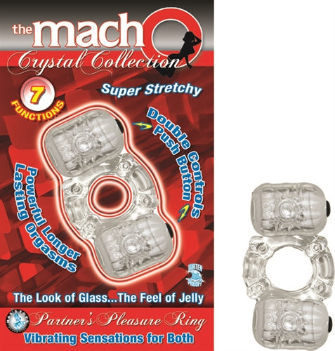 The Macho Crystal Collection Partners Pleasure Ring Clear NW2237