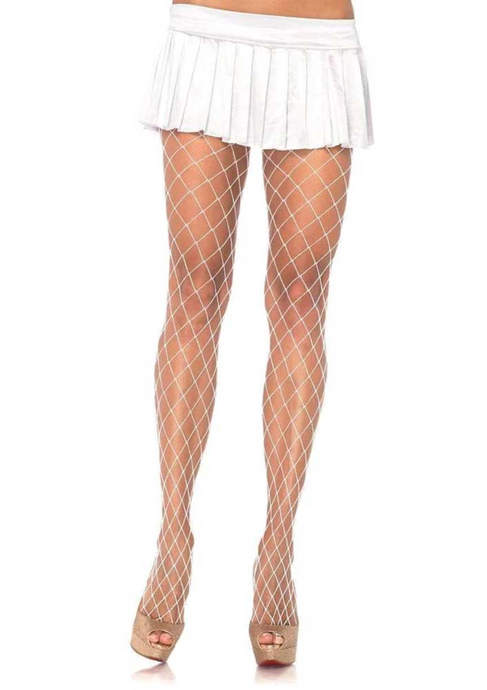 Xena Spandex Diamond Tights - One Size - White LA-9005WHTOS