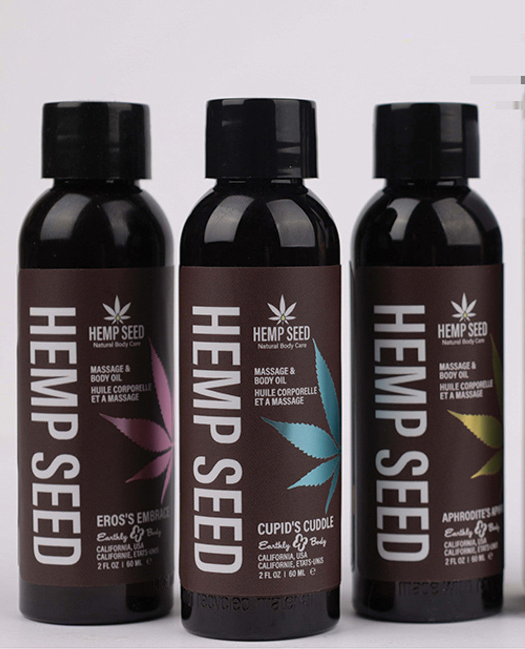 Hemp Seed Massage Oil Trio Gift Set - Valentines Day Collection 2 Oz EB-MASGV224