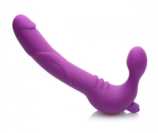 Royal Revolver Vibrating Strapless Strap- on Dildo - Purple SU-AF456